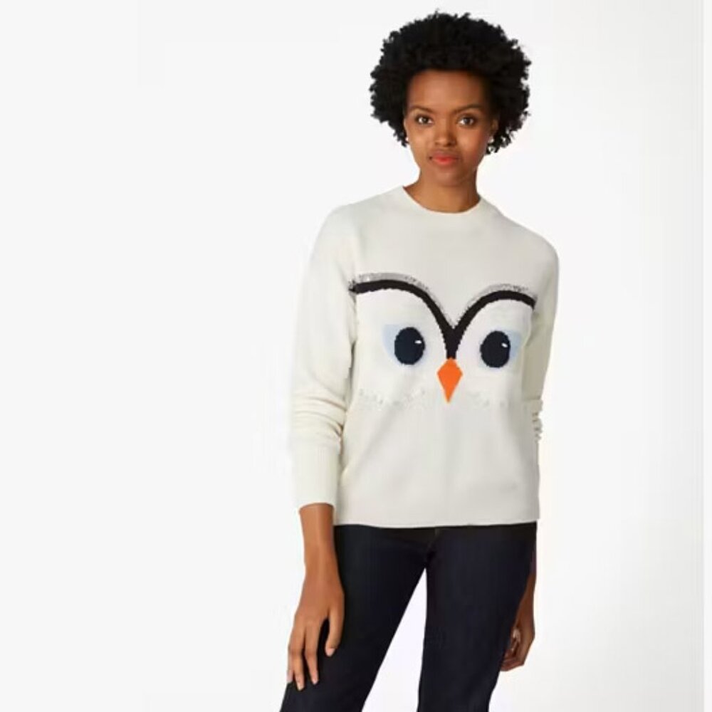 Kate Spade Hoot Embellished Owl Sweater | Medium